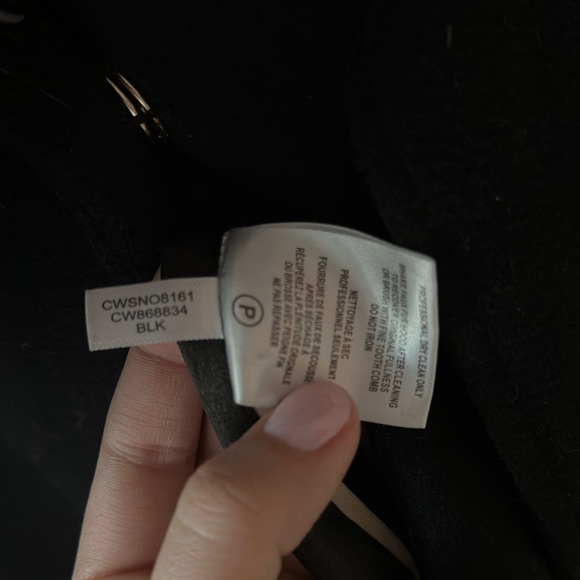 Calvin Klein Faux Fur Collar Black Belted Wrap Coat - Picture 13 of 13